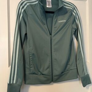 Adidas Women's Essentials Tricot Track Jacket in a green colorway XS